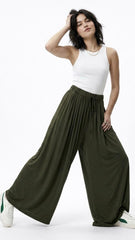 OYSHO Womens High Waist Flowy Wide Leg Trouser