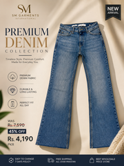 FIONA Women’s Blue Flare Denim Jeans | Premium Fit – SM Garments