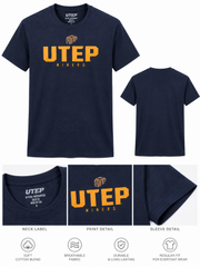 Men's Navy Blue UTEP Miners Graphic T-Shirt - Short Sleeve Casual