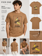 Men’s Imported Quality "In Case of Emergency" Graphic T-Shirt – Camel Brown