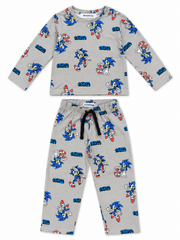 Reserved Boy Grey Sonic Print 2-Piece T-Shirt & Trouser Set
