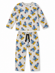 Reserved Boy Skateboard Dinosaur Print 2-Piece Set – Light Grey