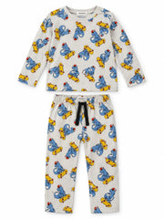 Reserved Boy Skateboard Dinosaur Print 2-Piece Set – Light Grey