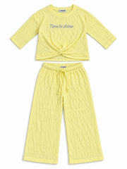LC Waikiki Lemon Yellow Textured 2-Piece Co-Ord Set – Time to Shine