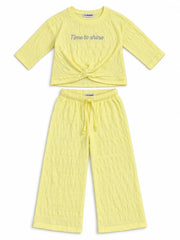 LC Waikiki Lemon Yellow Textured 2-Piece Co-Ord Set – Time to Shine