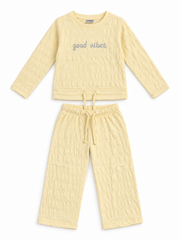LC Waikiki Girl’s Yellow Good Vibes Two-Piece Set
