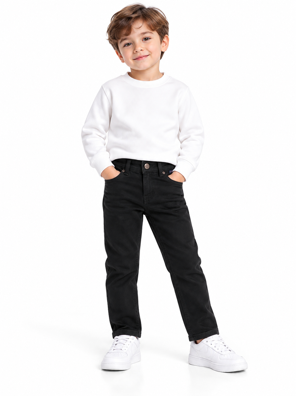 TERRE DE MARINS Boys' Classic Black Slim Fit Stretch Denim Jeans| SM GARMENTS