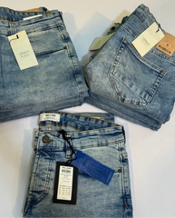 آنسپن بلیو واشڈ ڈی سی سی نوس سلم ٹیپرڈ فٹ جینز مردوں کے لیے