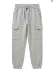 Women's Grey Cargo Sweatpants | High-Waisted Fleece Joggers