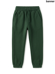 Kids' Casual Fleece Joggers - Dark Green
