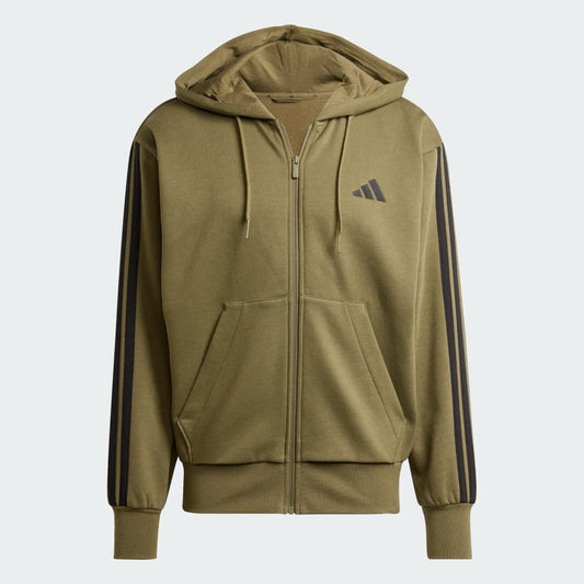 Essentials 3-Stripes Fleece Full-Zip Hoodie