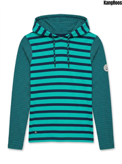 Kangaroos Boys Teal & Navy Striped Long-Sleeve Hooded Top| SM GARMENTS