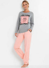 BPC Bonprix – Sporty Pajamas With Long Sleeves Pink