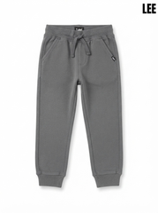 Boys' Solid Grey Casual Joggers with Drawstring Waist