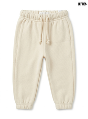 Boys' Cream Off-White Fleece Jogger Pants