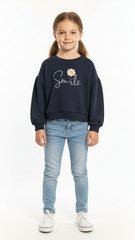 LCW Girls Navy Crop Sweatshirt