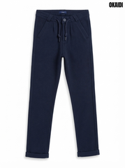 Boys' Navy Blue Casual Trousers – Smart-Casual Pull-On Pants
