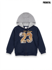 Boys' College League "23" Zip-Up Hoodie with Grey Hood