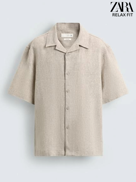 MEN 100% LINEN RELAXED FIT SHIRT