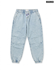Reserved Girls Light Acid Wash Drawstring Denim Jogger Pants| SM GARMENTS