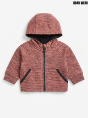 RoadWear Boys Dusty Rose Space-Dye Full-Zip Fleece Hoodie| SM GARMENTS