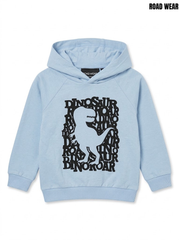 Road Wear Boys Light Blue Dinosaur Graphic Fleece Pullover Hoodie| SM GARMENTS