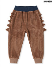 Roadwear Kids Brown Plush Dinosaur Spike Casual Jogger Pants| SM GARMENTS