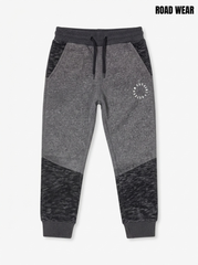Product Title Boys' Charcoal Grey Colorblock Joggers with Drawstring Waist