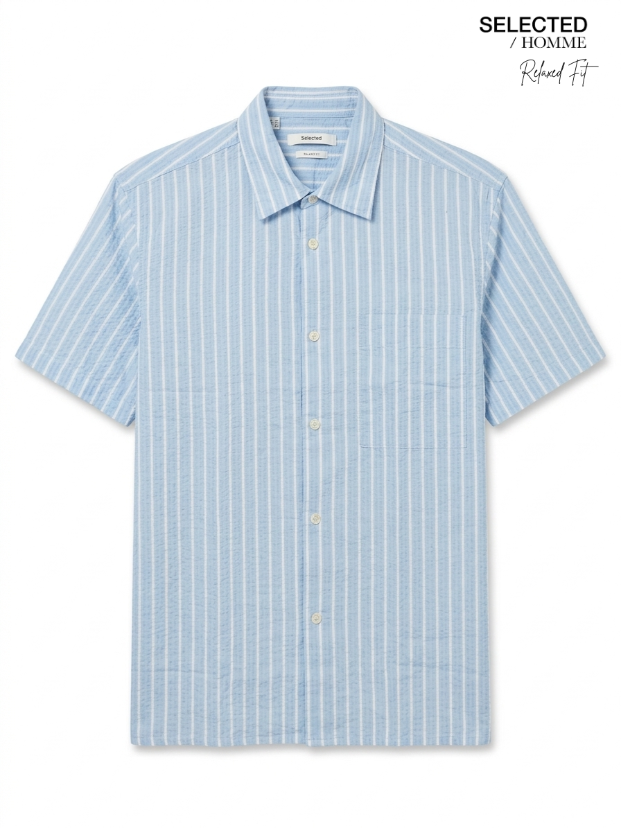 Selected Homme Men Cashmere Cotton Blend Shirt