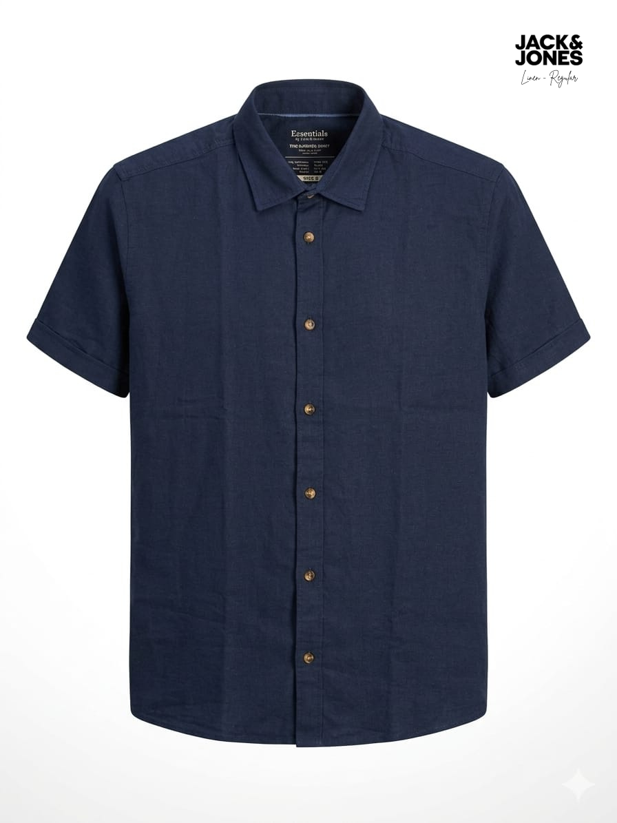 Men Summer Linen Blend Short Sleeves Shirt