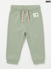 Socute Boys' Sage Green Organic Cotton Drawstring Fleece Jogger Pants| SM GARMENTS