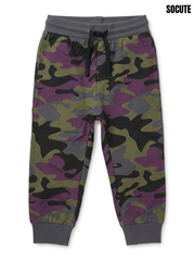 Boys' Purple & Olive Camo Print Jogger Pants
