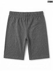 Studio Boys Charcoal Grey Melange Elastic Waist Jersey Shorts| SM GARMENTS