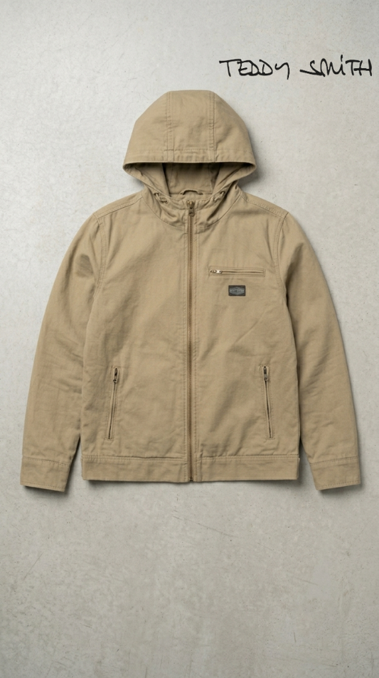 TEDDY SMITH WOMENS HOODED DENIM JACKETS