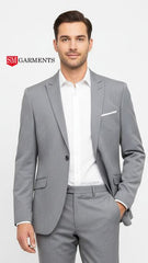 مینز لائٹ گرے پریمیم بلیزر باقاعدہ لمبائی