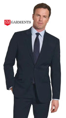 Mens The Classic Navy Blue Business Suit Blazer Long Length