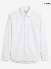 Next Men's White Regular Fit Easy Care Formal Shirt