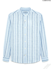 Striped Shirt With a Mandarin Collar