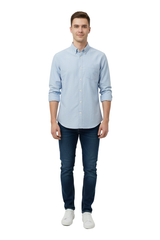 ONLY & SONS MENS PLAIN BLUE SLIM FIT SHIRT
