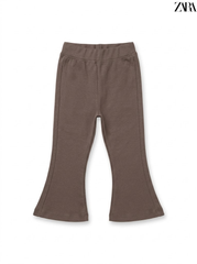 Girls Branded Brown Casual Flared Leggings| SM GARMENTS