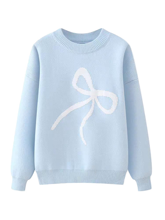 Ribbon Bowknot Oversized Pullover