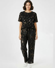 SPF Relaxed Fit Floral Sequin Loungewear Set