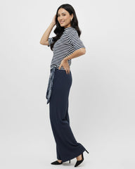 Stylish Striped Top and Wide-Leg Pants Outfit