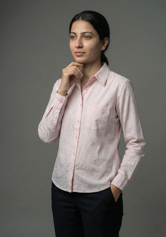 WOMEN'S SMALL FLOWERS PRINT SHIRT