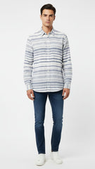 ایم این جی مینز سلم فٹ لینن شرٹ