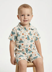 RESERVED Boys Dino Mite Polo & Shorts Set