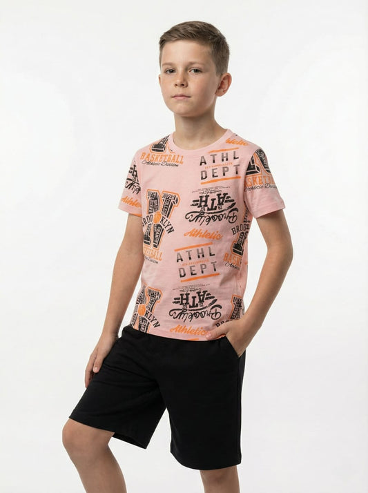 LCW Boys Graphic Print Crew Neck Short Sleeve T-Shirt