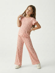 OKAIDI Girls Floral Print Two Piece Set