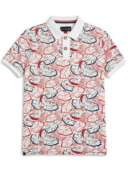 Denim Printed Cotton Regular Fit Mens Polo