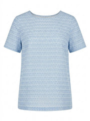 Women's Casual Blue Printed Short-Sleeve T-Shirt